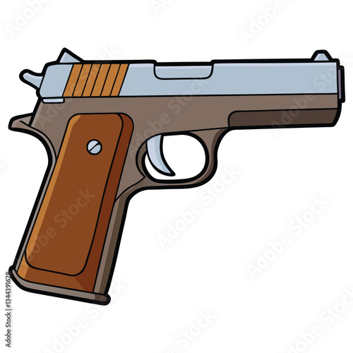 Browning Hi-Power gun , police weapon vector design, military vector design illustration.