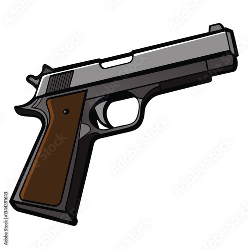 Browning Hi-Power gun , police weapon vector design, military vector design illustration.
