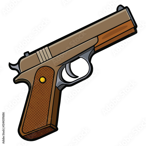 Browning Hi-Power gun , police weapon vector design, military vector design illustration.