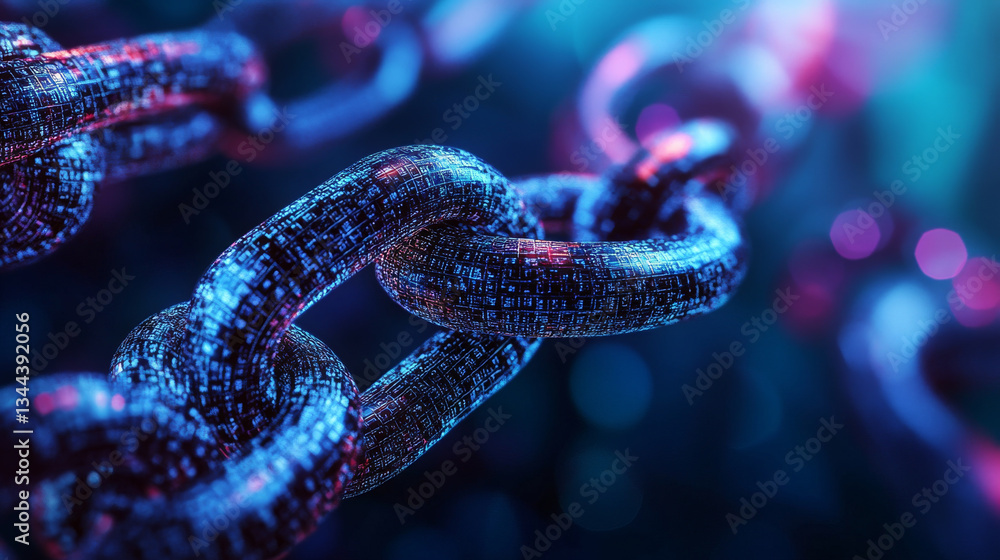 vibrant digital chain representation symbolizes connectivity and technology, showcasing intricate patterns and glowing elements that evoke sense of innovation and advancement vibrant digital chain representation symbolizes connectivity and technology, showcasing intricate patterns and glowing elements that evoke sense of innovation and advancement