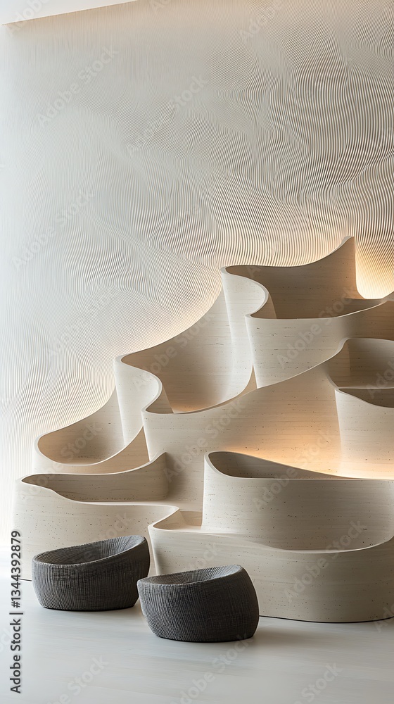 Modern, sculpted wall planters