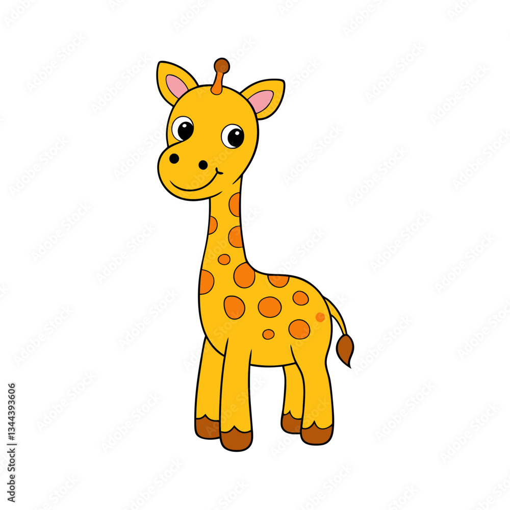 Cute Giraffe Cartoon Vector Illustration Cute Giraffe Cartoon Vector Illustration