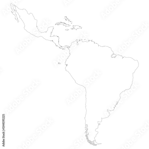 Central and South America map. Map of South and Central American.