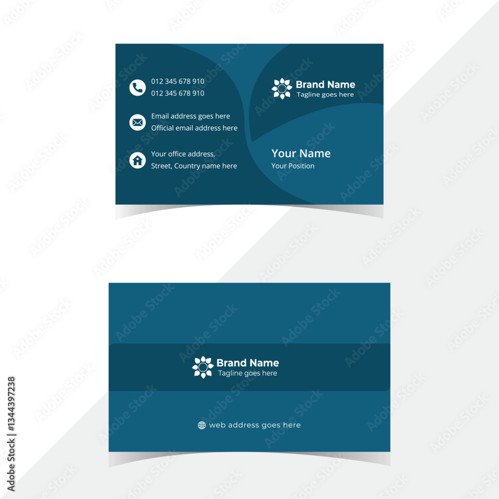 Business card set template design with clean layout and creative elements for web and print use Business card set template design with clean layout and creative elements for web and print use