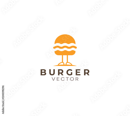 Burger house vector logo design 