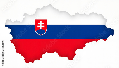 Slovakia flag silhouette with creative cut-out effect, national pride