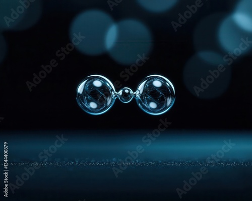 Macro shot of the entangled qubit pair, demonstrating the principle of quantum entanglement