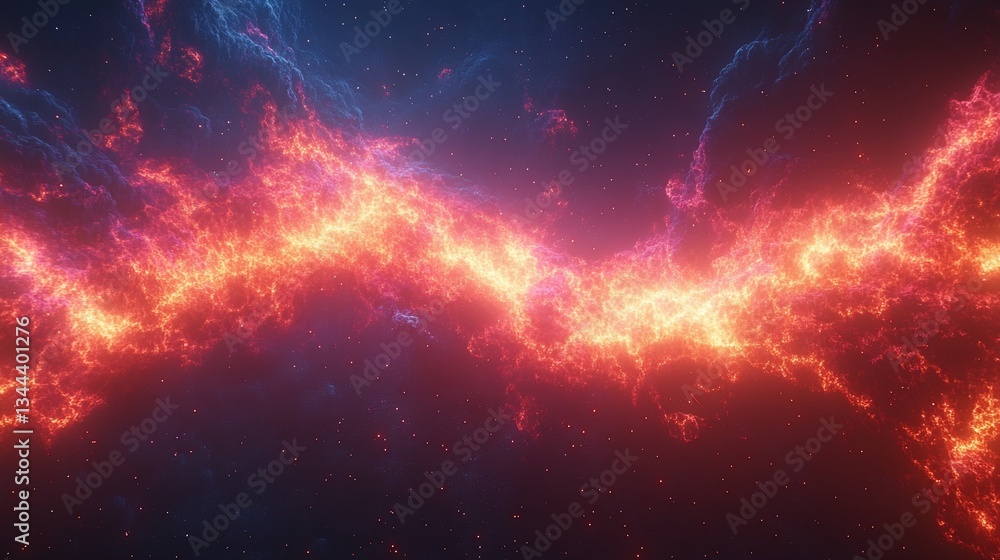 Fototapeta premium Abstract fiery cosmic streams