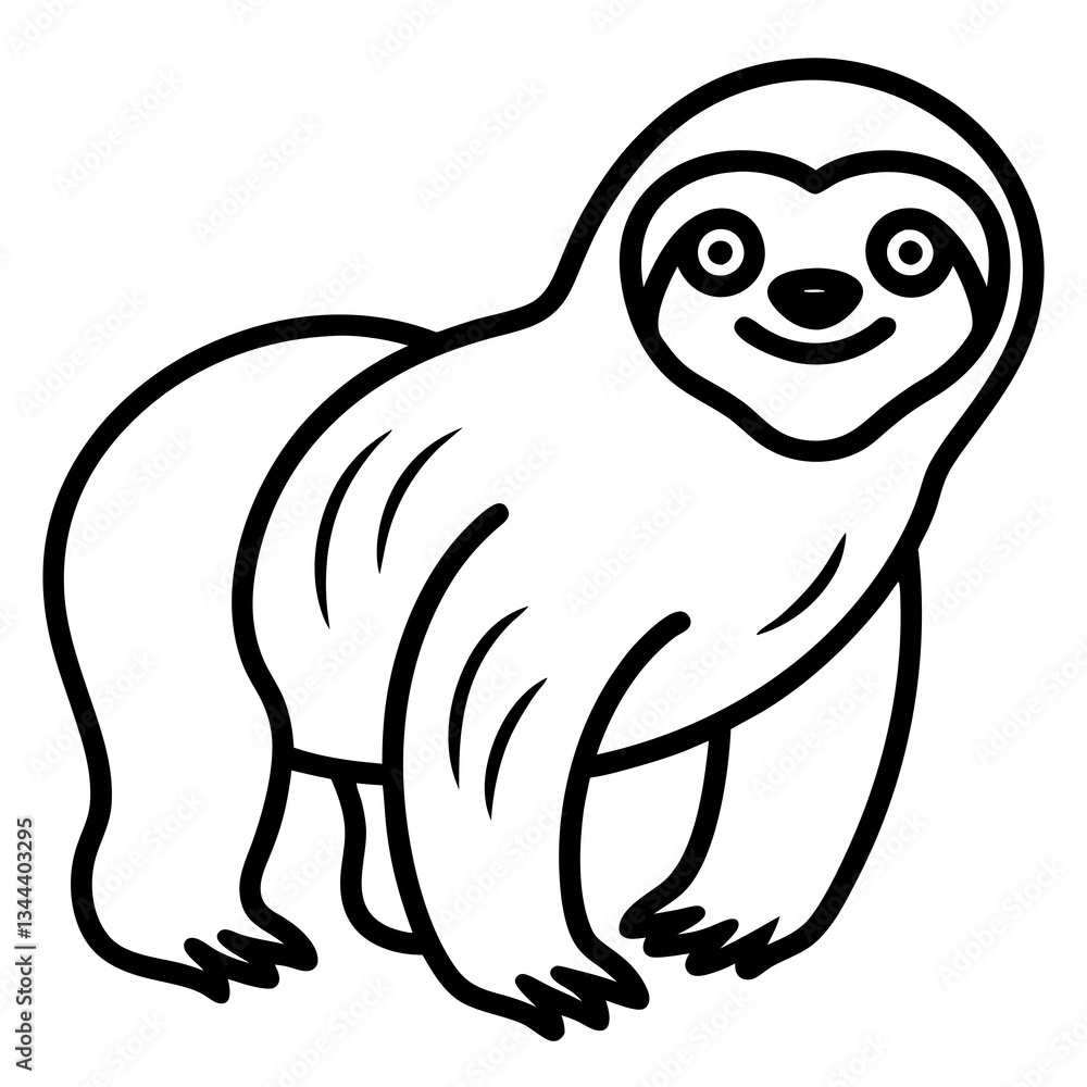 Obraz premium Sloth Serenity Vector