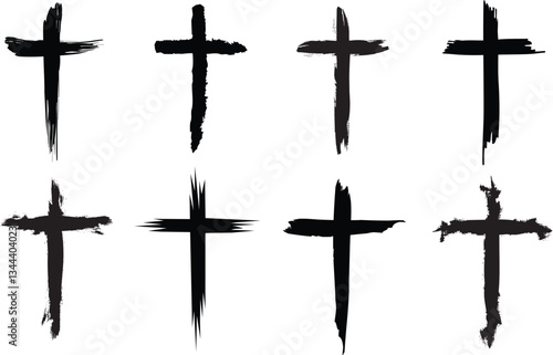 Distress Christian Cross Icon Vector Images