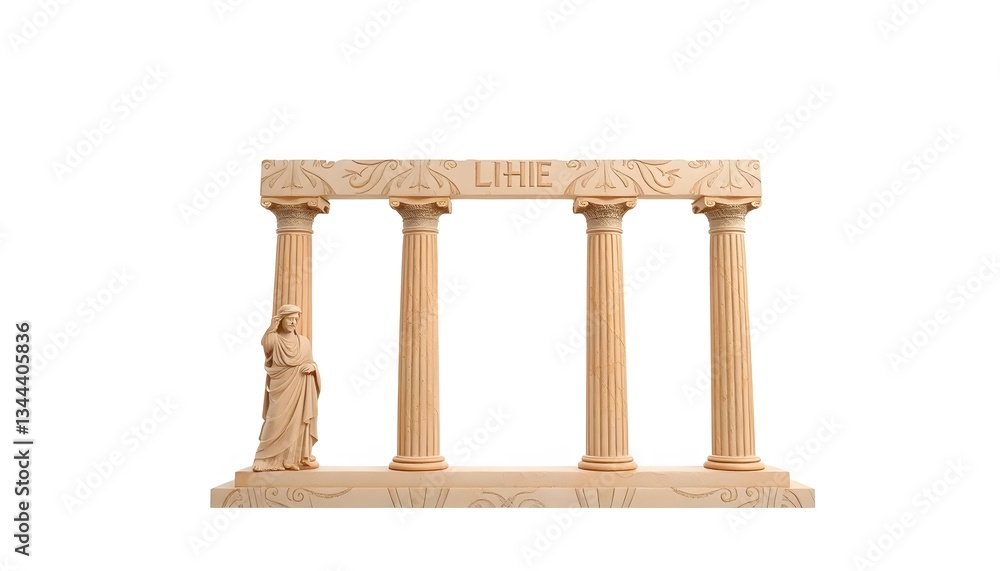 Fototapeta premium Architectural Model with Columns and Statues