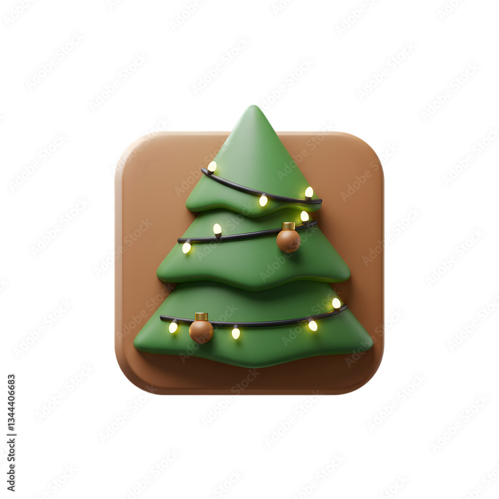 3D Christmas Tree Icon 3D Christmas Tree Icon