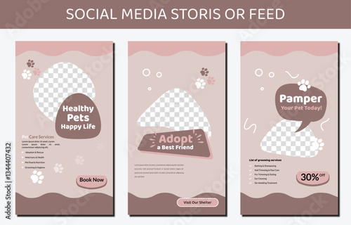 Pet Care Social Media Post Templates – Adoption, Grooming & Shop Promo