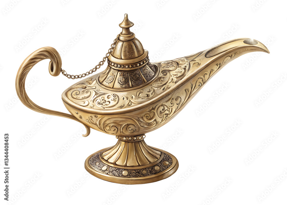 Fototapeta premium aladdin lamp isolated on white background