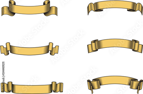 Ribbons collection. Ribbon banner vector art. Ribbons and banners. Flat ribbons. Set of Ribbons and banner. Banner illustration. Set of banner. Set of scroll ribbon, vintage, retro. blank, template.