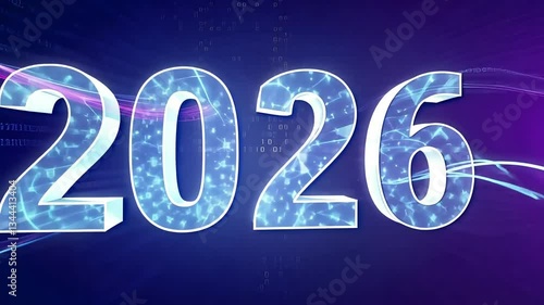 Glowing 2026 New Year Digital Art