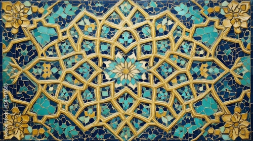 Wallpaper Mural Intricate mosaic art displaying cultural heritage historic mosque artwork vibrant colors close-up aesthetic beauty Torontodigital.ca