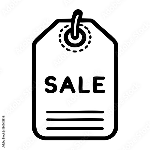 Sale Tag Icon Outline Vector Illustration for Discounts and Promotions