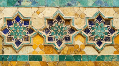 Intricate islamic geometric patterns historical mosque architecture cultural heritage close-up visual art