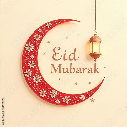 Elegant Eid Mubarak Crescent Design
