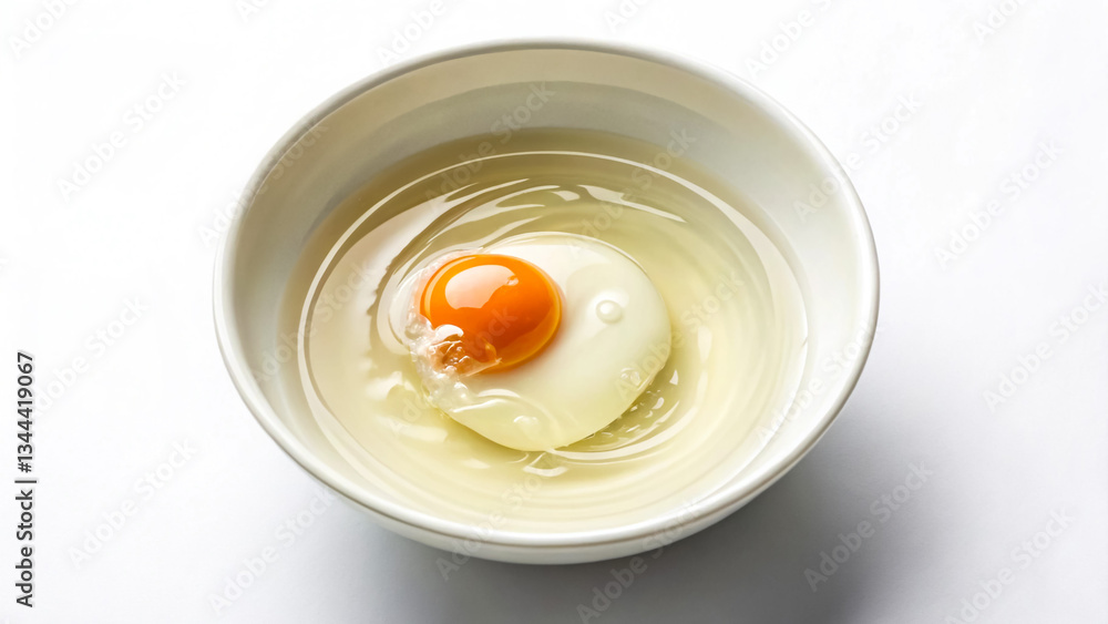 Raw Egg in White Bowl Raw Egg in White Bowl
