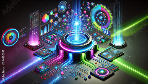 A 3D futuristic representation of Retrieval-Augmented Generation