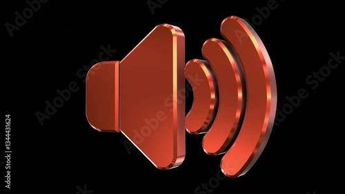 Volume Shiny Rotating 3D Icon 4K 60fps Looping Apple ProRes with Alpha Channel Change Color with Hue Effect