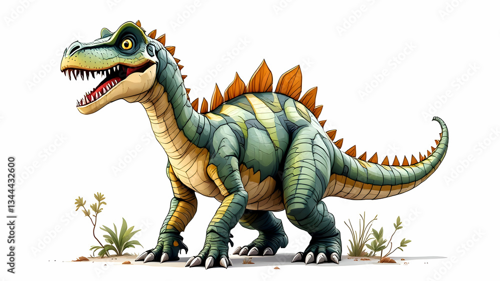 Fototapeta premium Cartoon dinosaur isolated on white background