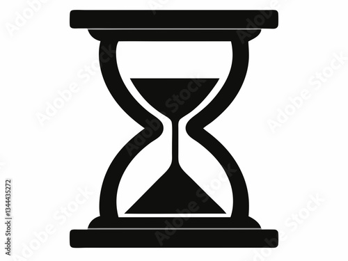 Time hourglass,hourglass  black  silhouette vector