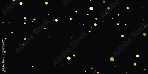 "Glamorous Golden Confetti Falling Against a Midnight Black Background: Sparkling Glitter Texture Perfect for Luxury Brochure Covers, New Year’s Eve Parties, and Wallpaper Designs"
