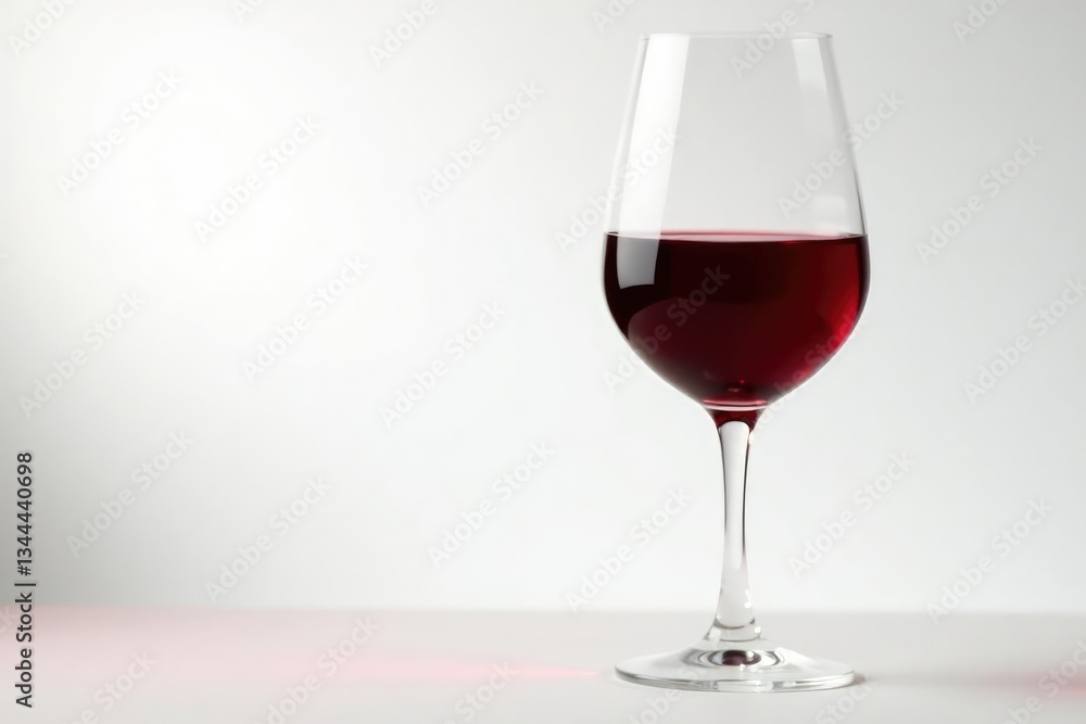 Deep red wine in elegant glass, pristine white backdrop, lifestyle, vineyard Deep red wine in elegant glass, pristine white backdrop, lifestyle, vineyard