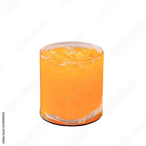 Refreshing orange drink cozy home beverage indoor close-up vibrant flavor