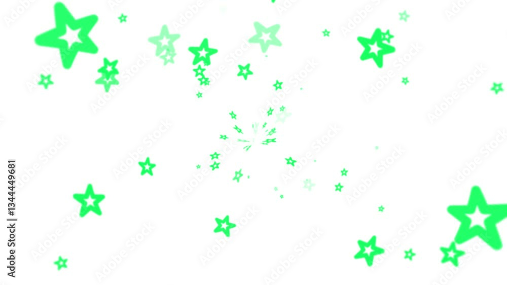 Light background, appearing and disappearing green stars in a big swirl, abstract. Light background, appearing and disappearing green stars in a big swirl, abstract.