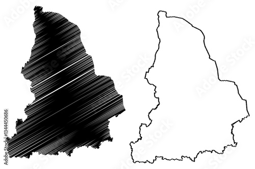 Sverdlovsk Oblast (Russia, Subjects of the Russian Federation, Oblasts of Russia) map vector illustration, scribble sketch Sverdlovsk Oblast map