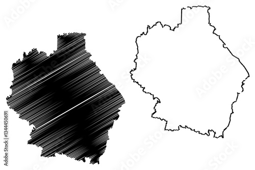 Tambov Oblast (Russia, Subjects of the Russian Federation, Oblasts of Russia) map vector illustration, scribble sketch Tambov Oblast map