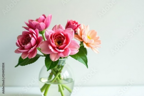 Wallpaper Mural Freshly cut flower in a vase on a white surface, decorative arrangement, flowers Torontodigital.ca
