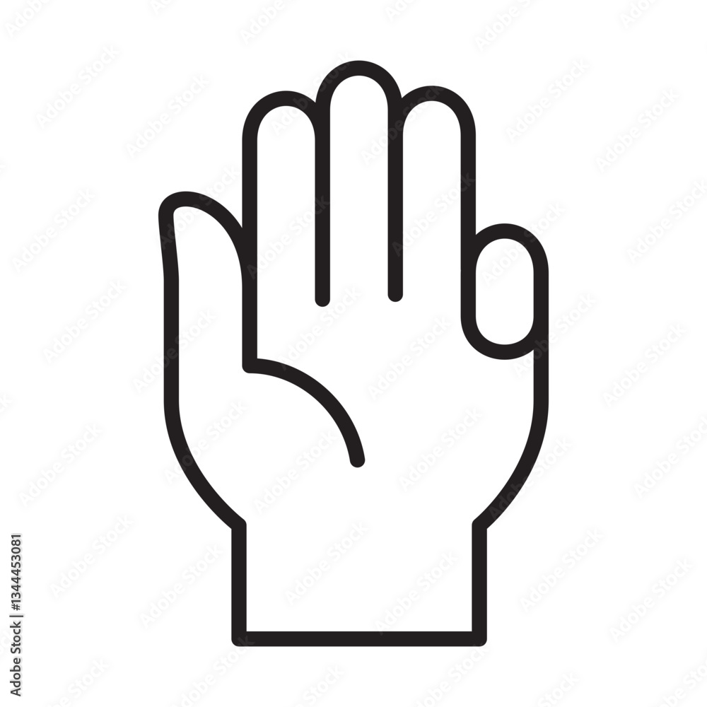 Hand four finger icon. Number four hand sign. Four finger gesture. Hand four finger icon. Number four hand sign. Four finger gesture.