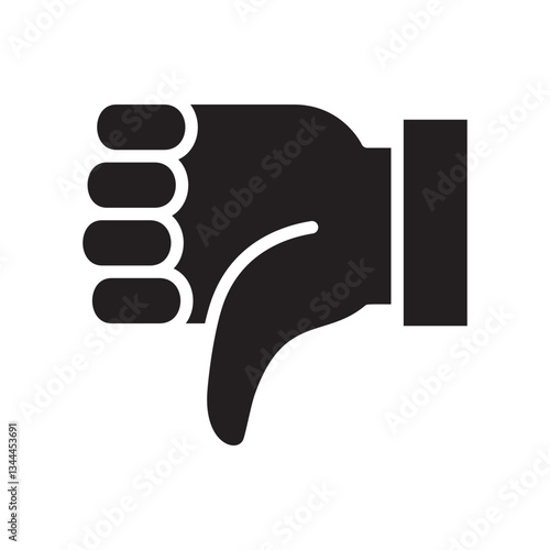 Thumb down icon. Dislike symbol. Hand thumb down sign