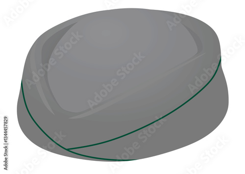 Grey  stewardess hat. vector illustration
