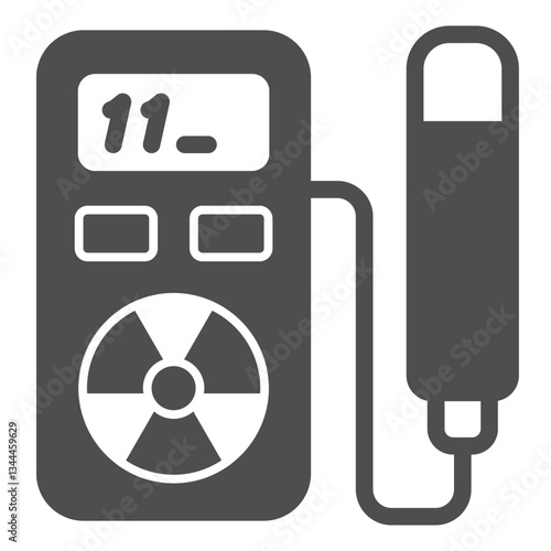 Geiger counter tool solid icon, atomic energy concept. Vector graphics. Device to measure radioactivity sign on white background, glyph style icon for mobile or web design.