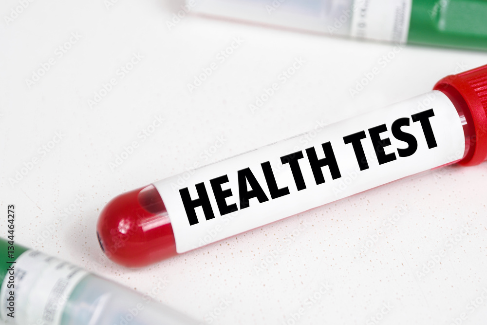 Obraz premium health test title text of medical analysis