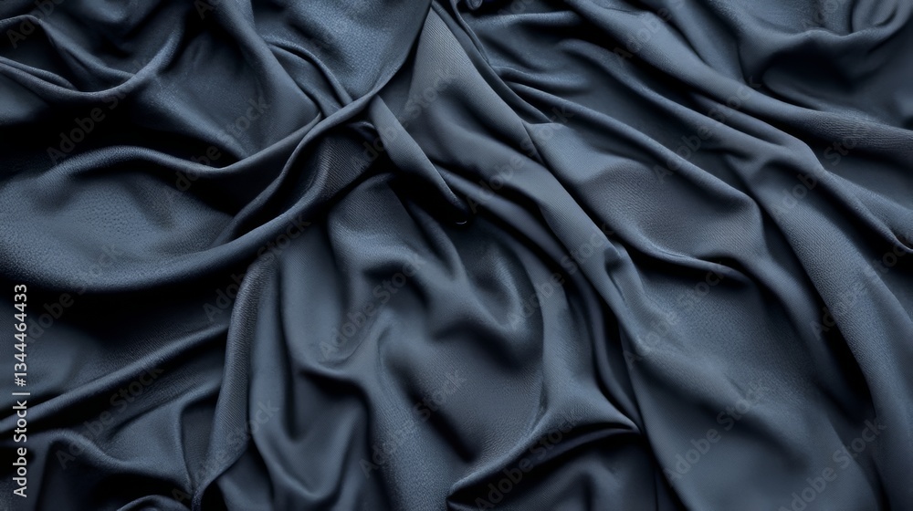 Fototapeta premium Black undulating design forms an elegant 3D abstract background with copy-space