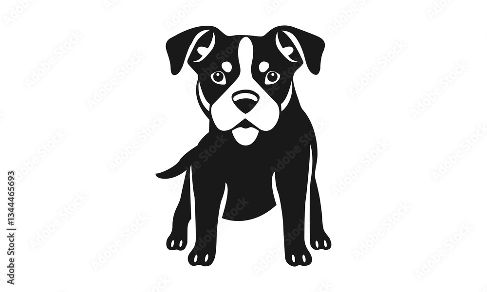 Fototapeta premium Dog logo template. Black and white silhouette of a dog. Symbol of loyalty, strength and protection