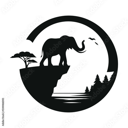 elephant vector silhouette logo illustration