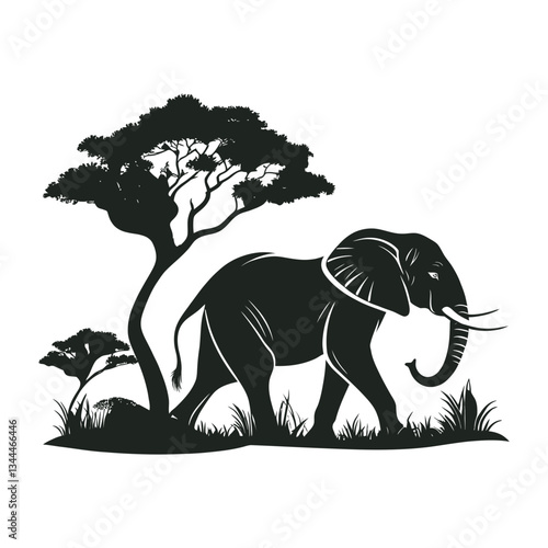 elephant vector silhouette logo illustration