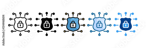 Cyber Securityse Icon Set Multiple Style Collection