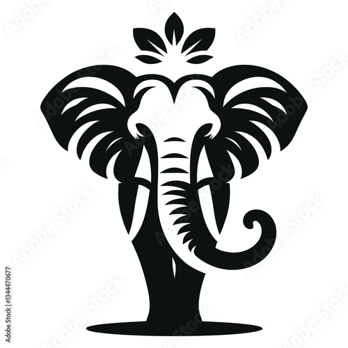elephant vector silhouette logo illustration