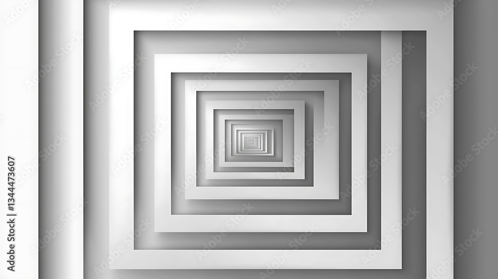 Abstract white square tunnel, 3D illusion. Endless loop, perfect background Abstract white square tunnel, 3D illusion. Endless loop, perfect background