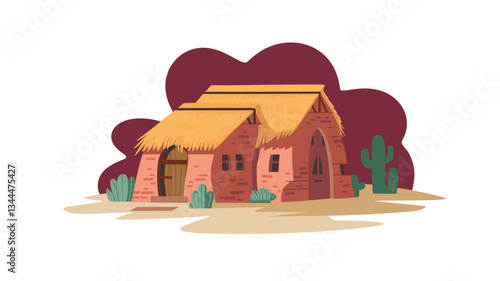 Charming House Concept Vector Illustration