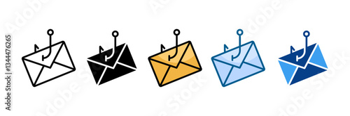 Phishing Icon Set Multiple Style Collection